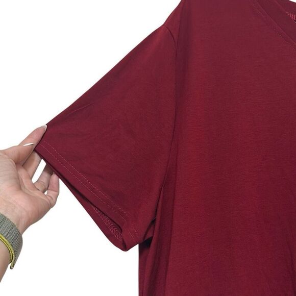 Shein Curve 4XL Red Lune Twist Front V Neck Tshirt Dress Office Corporate Work - Picture 5 of 12